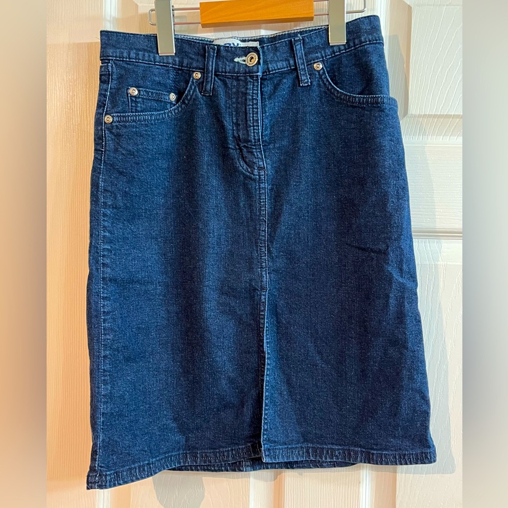 MAVI a-line Jean skirt with front slit.  Size XS